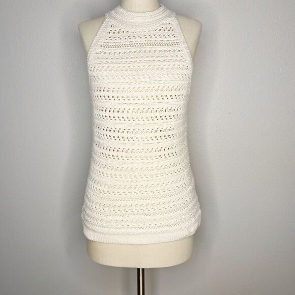 Banana Republic TAMRA COTTON SWEATER TANK Size Large Cream - Picture 6 of 9